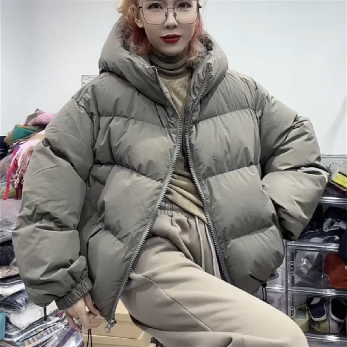 秋冬新款2021韩版小众棉服外套女设计感洋气拉链设计感短款时尚潮