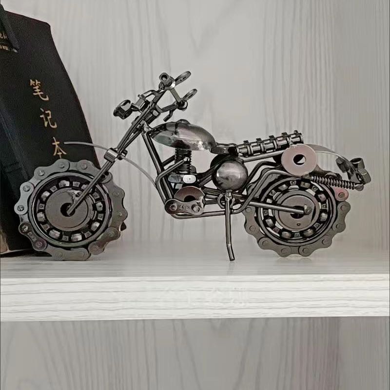 3d立体diy金属银色拼装拼图摩托车摆件