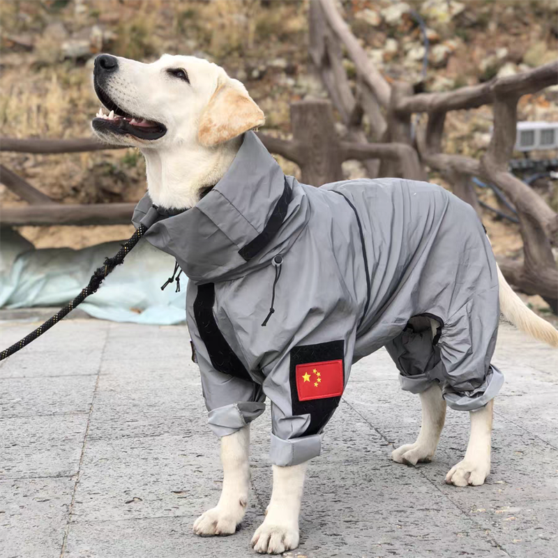    狗狗雨衣大型犬雨披金毛边牧狗狗雨衣四脚防水全包围狗狗雨天衣服