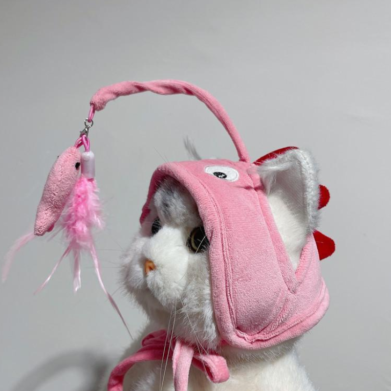 逗猫帽子头戴式逗猫棒自嗨玩具