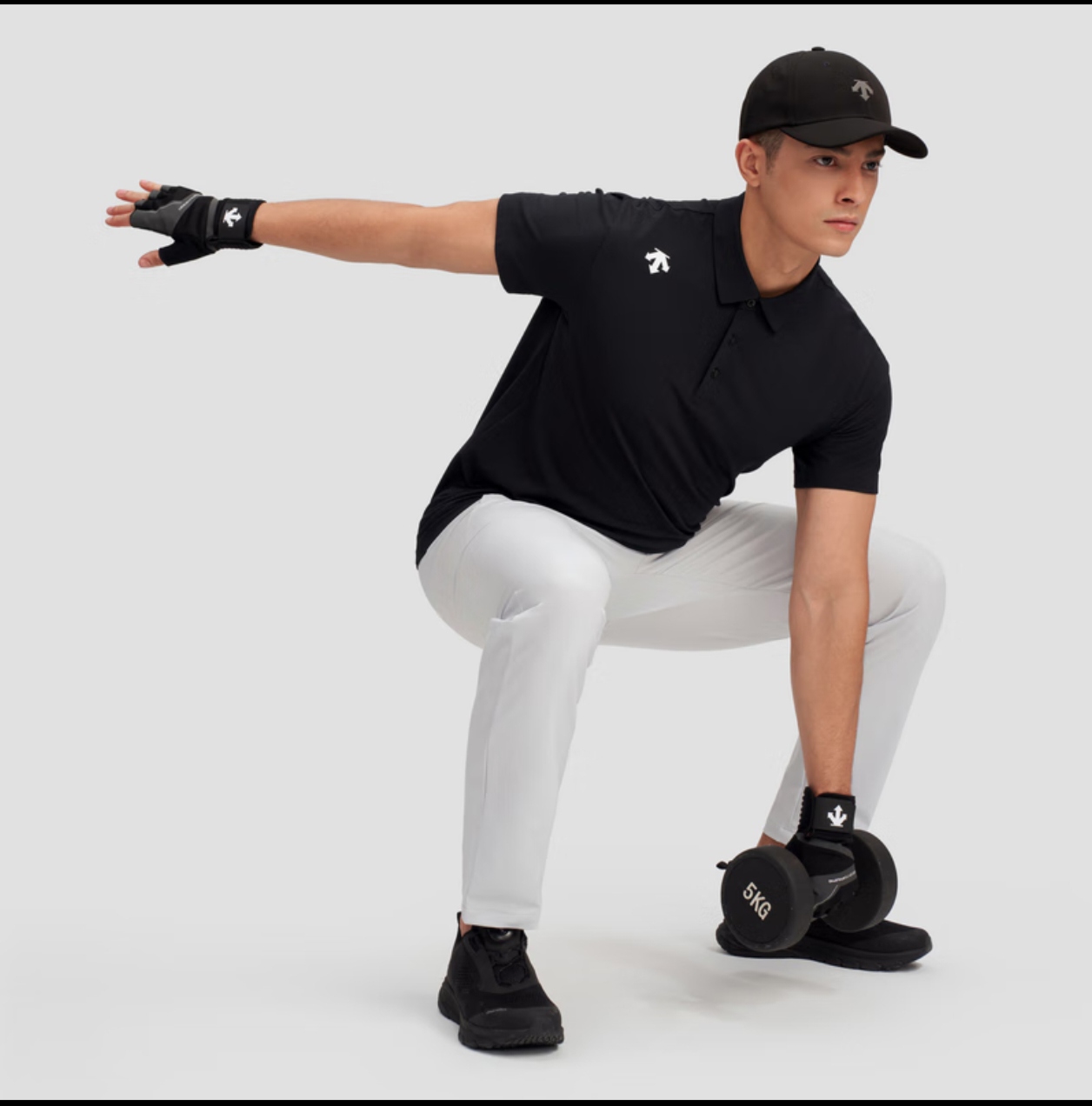 DESCENTE迪桑特综训训练系列运动健身男士短袖POLO衫夏季新品 BK-BLACK XL 