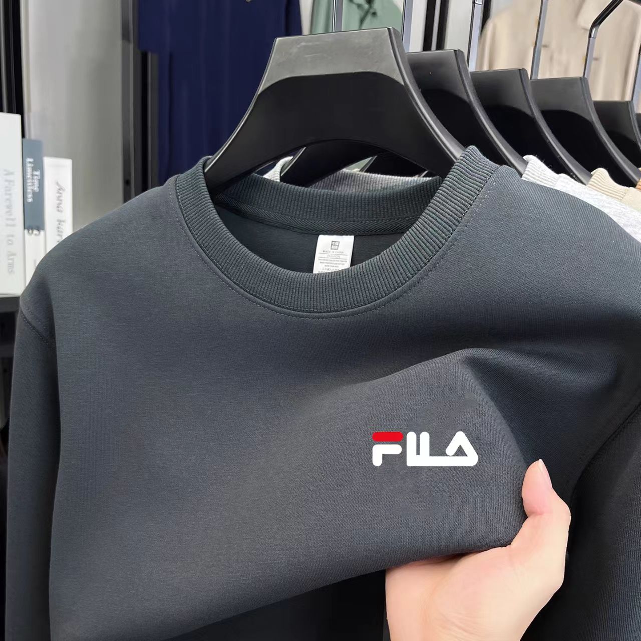 纯棉卫衣男2025新款长袖百搭圆领秋冬大码宽松打底衫