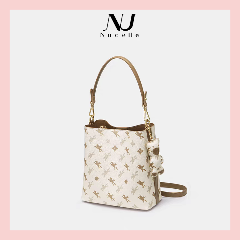 叶叶包包女2025新款女士高级感斜挎水桶包大容量手提单肩包