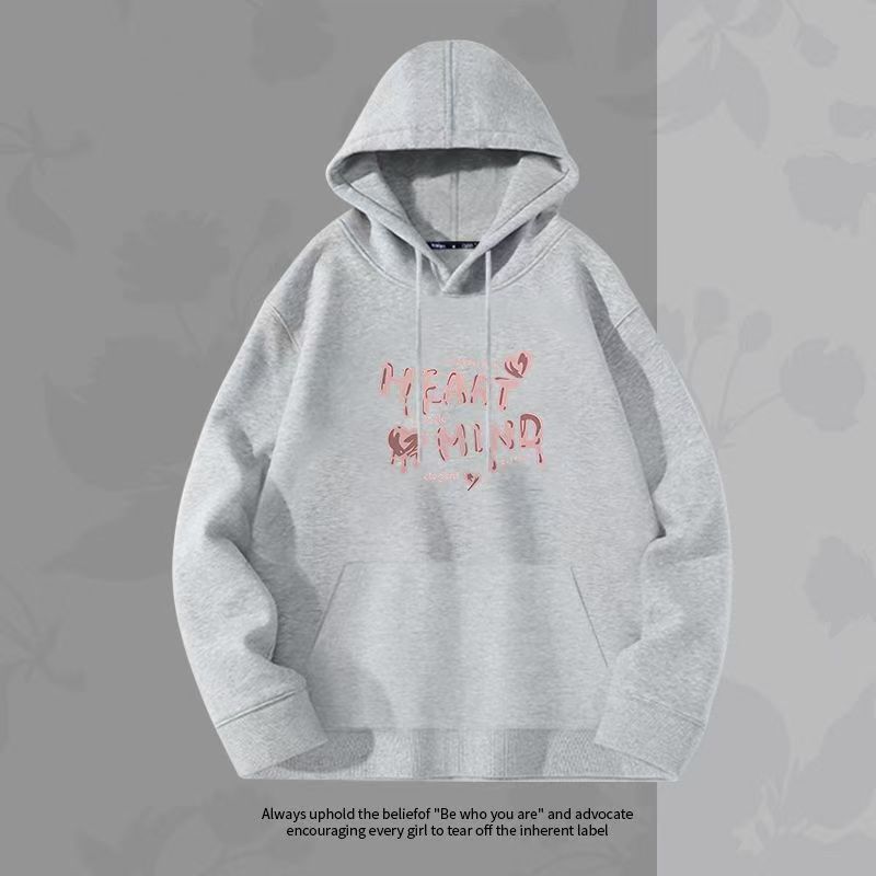 秋冬连帽卫衣女韩版加绒新款帽卫衣宽松上衣加厚慵懒外套潮