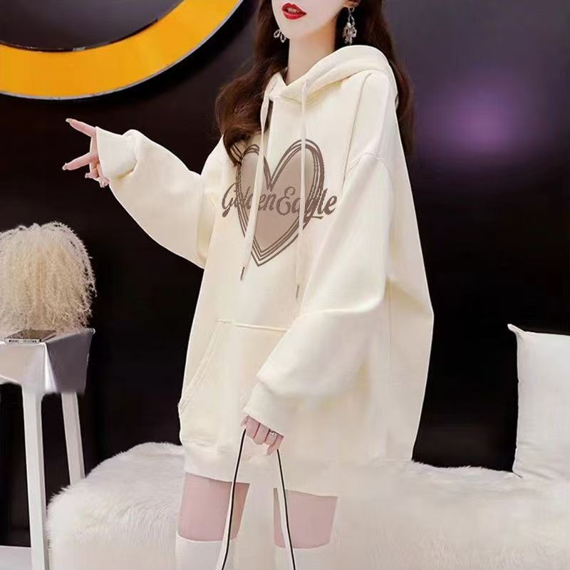 重磅复古连帽卫衣女秋冬爆款oversize宽松情侣百搭显瘦慵懒外套潮