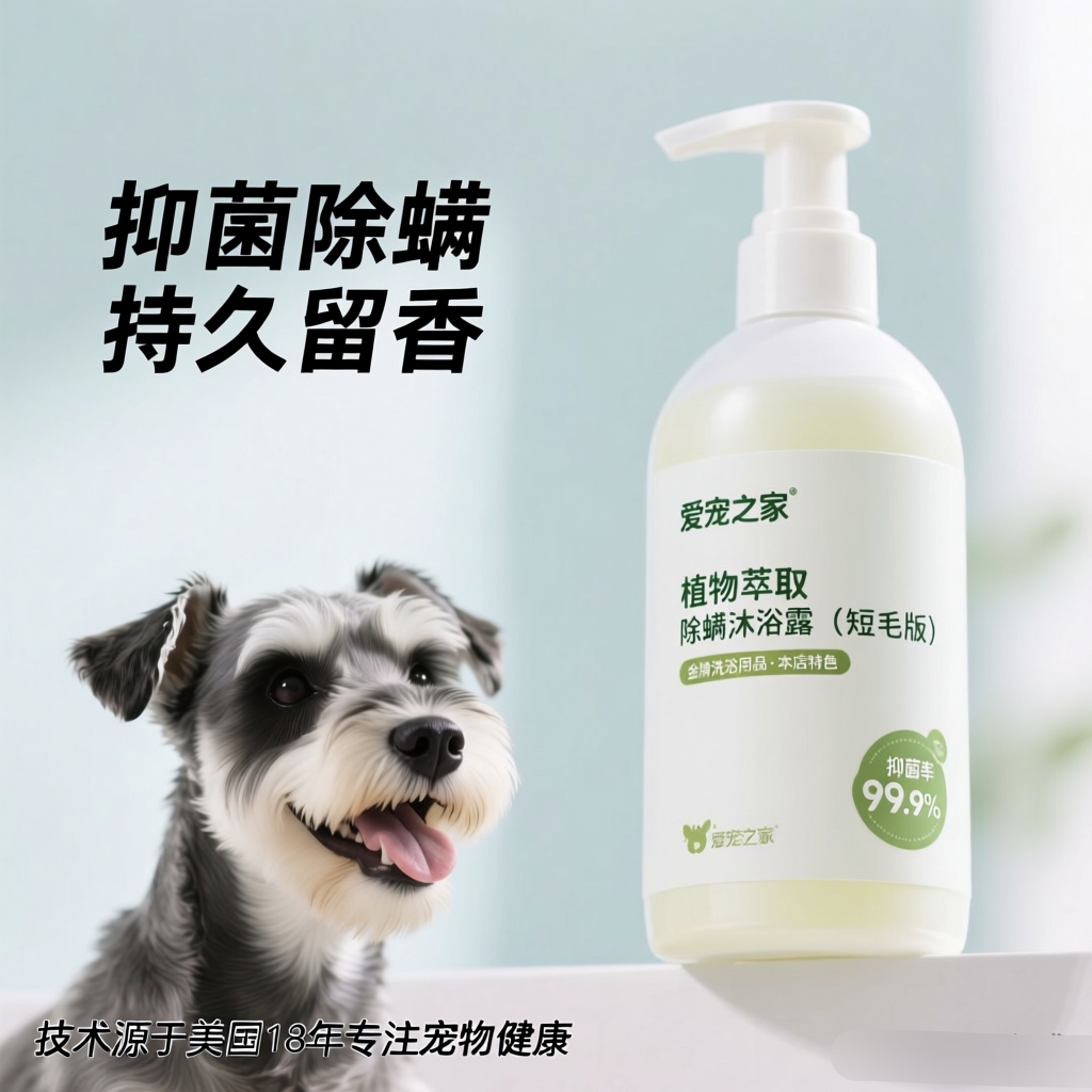 爱宠之家除螨沐浴露短毛犬狗狗犬类美国进口技术宠物香波 1升