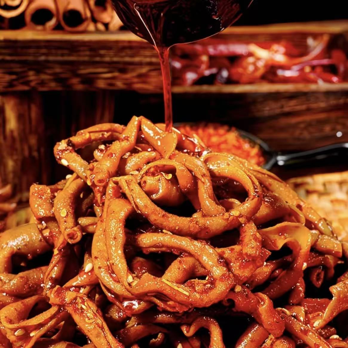 香辣鸭肠解馋麻辣卤味零食特色湖南特产锁鲜卤味即食鸭货鸭肉零食解馋批发