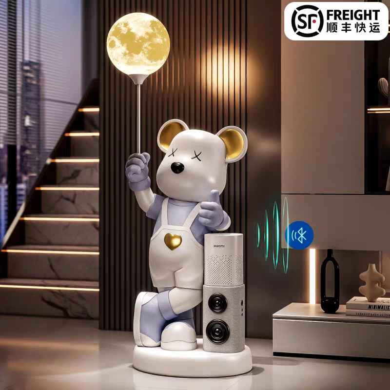 可爱音箱暴暴熊客厅摆件高端大气上档次电视柜大型落地装饰品轻奢