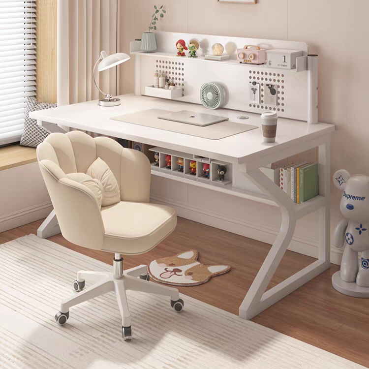 白色台式电脑桌电竞桌卧室桌子简易出租屋办公桌椅家用学习桌书桌