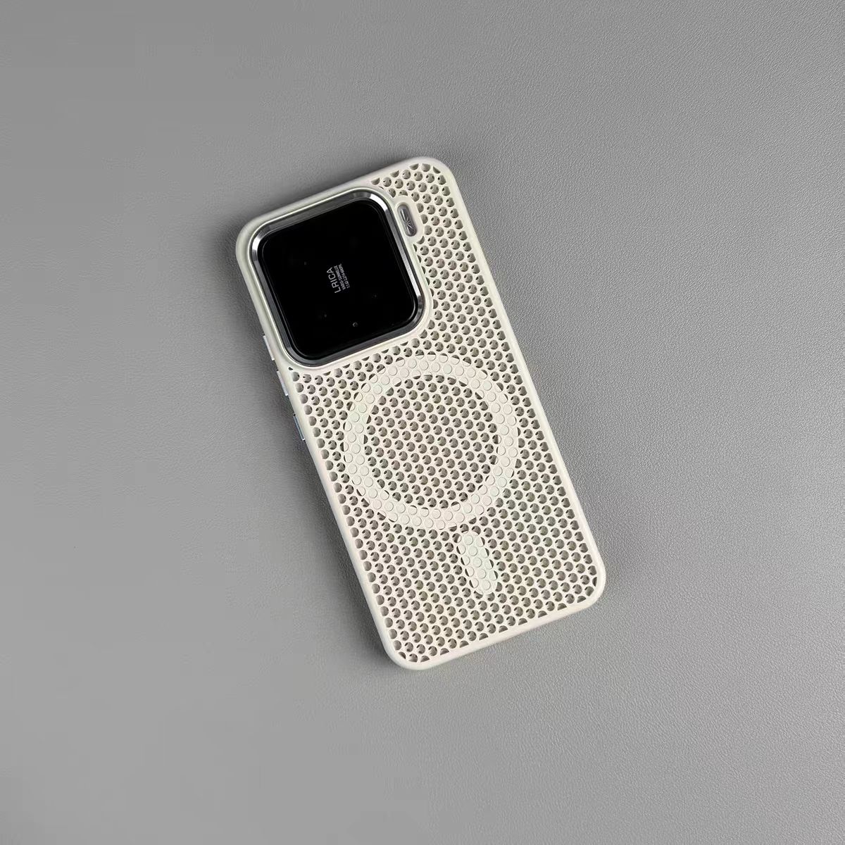 蜂窝散热网壳硬PC磁吸适用小米15手机壳新款15spro磨砂细圈无线充电14pro高级感超薄壳