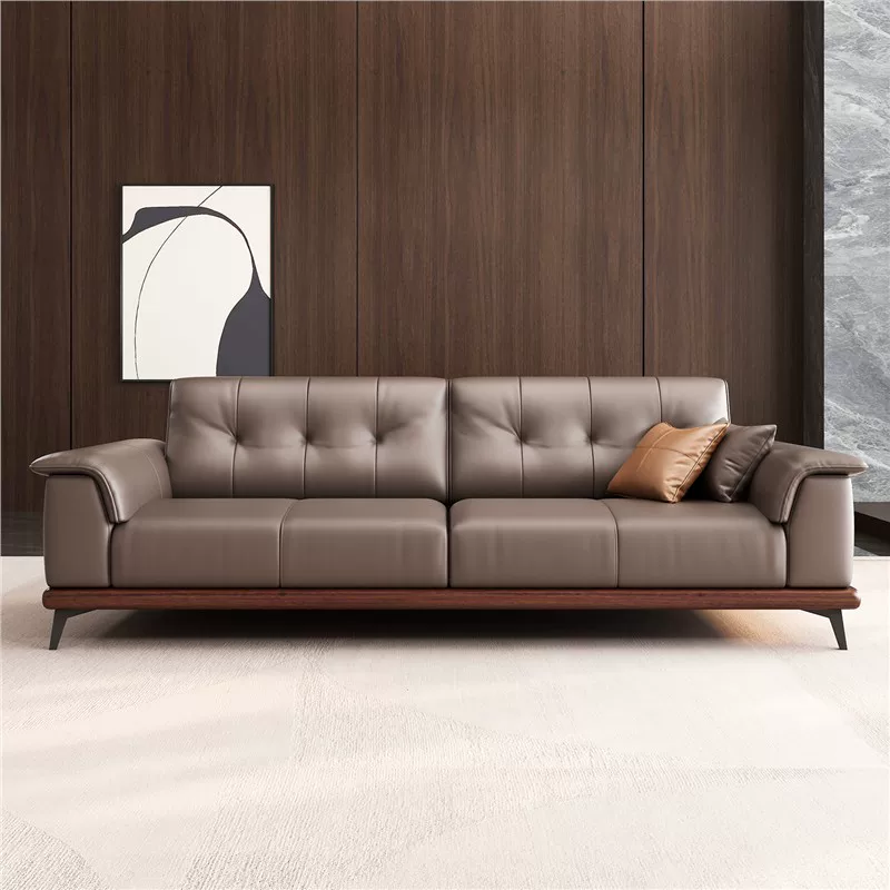 顾家家居沙发现代简约真皮沙发客厅小户型家具三人皮艺沙发 组合