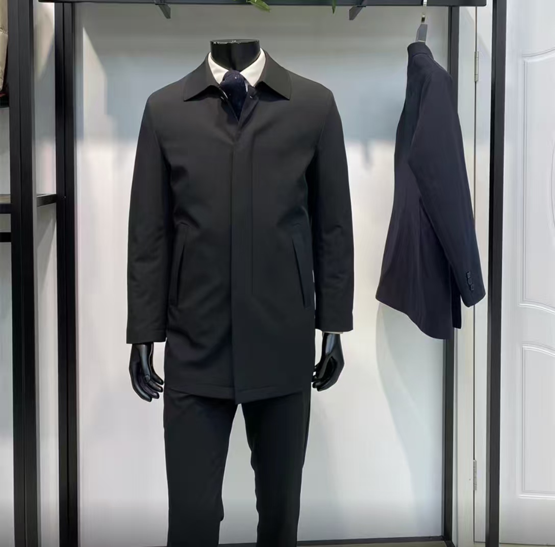 回馈款黑色白鸭绒填充内胆可脱卸外套男士翻领羽绒服领佐诺依 羽绒服 黑色 60-70kg