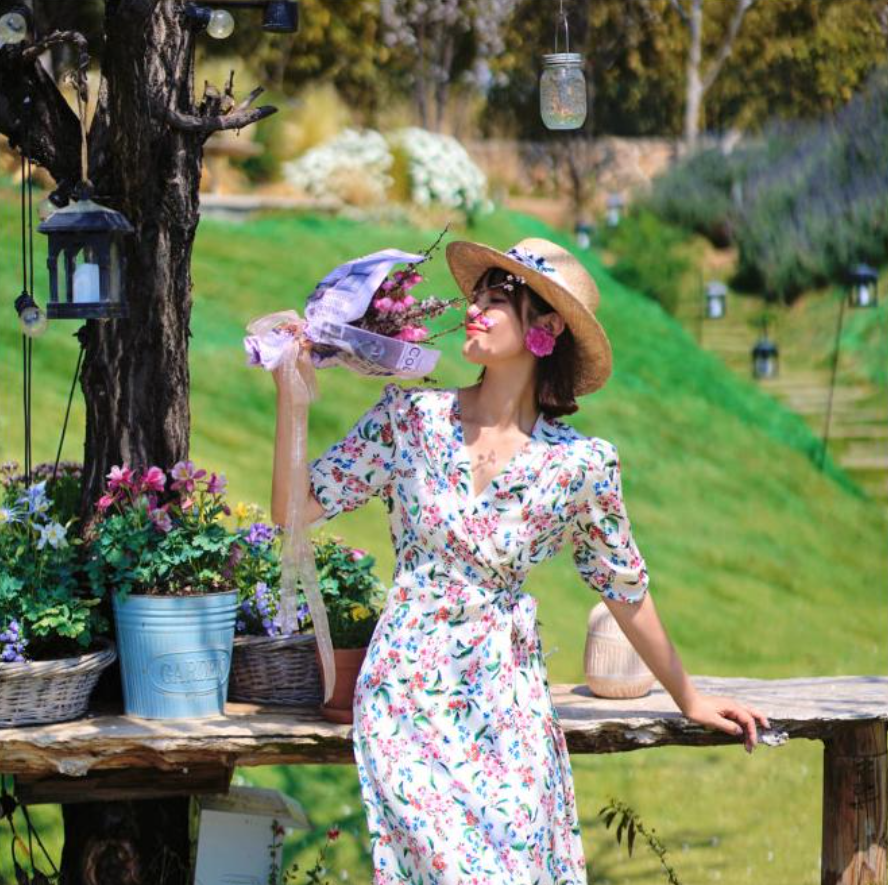 2022年夏季新品 19姆米桑蚕丝印花连衣裙