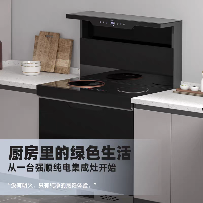 集成灶自动清洗正品 侧吸下排式油烟机一体环保灶 双电磁炉威士伯