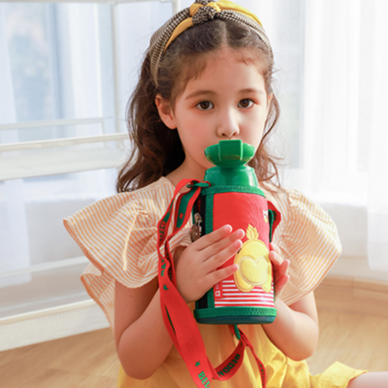 杯具熊儿童保温杯带吸管两用水壶女童婴儿小学生男宝宝幼儿园水杯 升级316不锈钢 官方正品