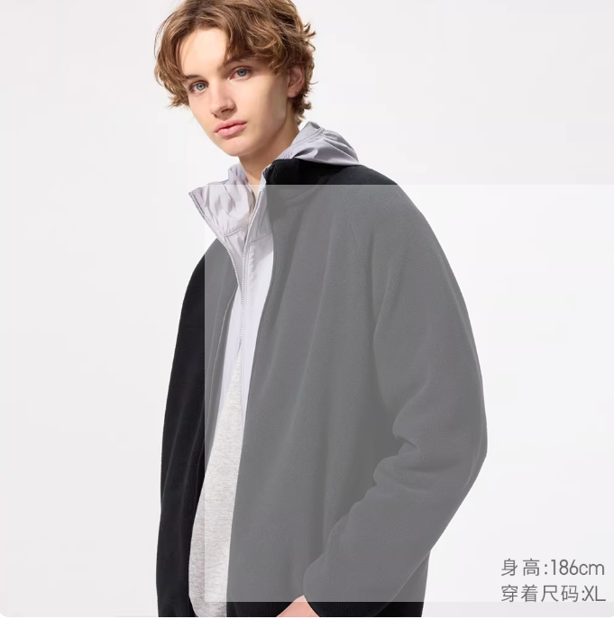 优衣库男装女装摇粒绒拉链茄克/长袖外套廓系夹克479792