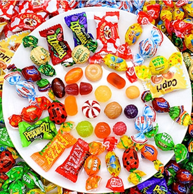 俄罗斯进口2斤装水果味奶糖夹心硬糖软糖多味混合装婚庆喜糖包邮
